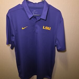 Nike Men's Purple and Gold Polo Shirt